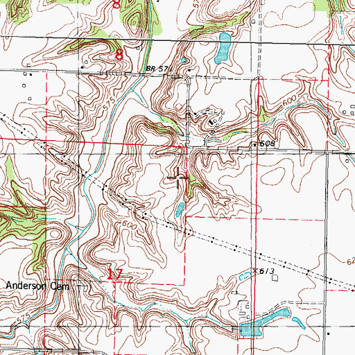 Topographic Map of Hazel Green School (historical), IL