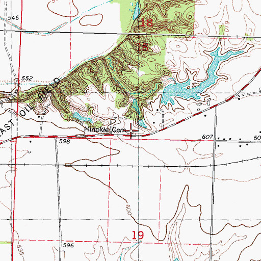 Topographic Map of Hinckle Cemetery, IL