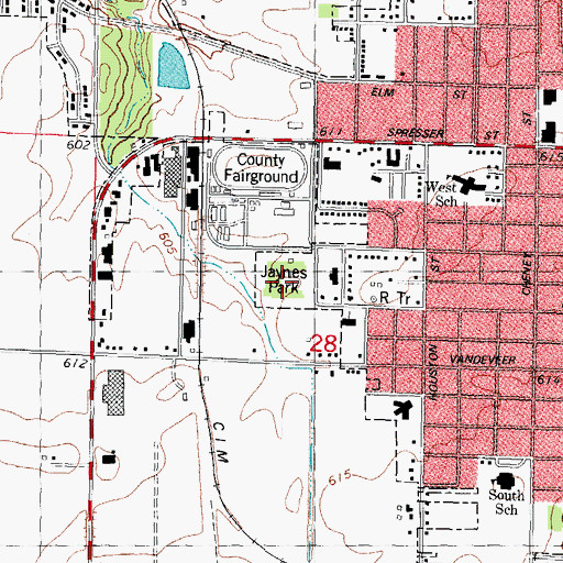 Topographic Map of Jaynes Park, IL