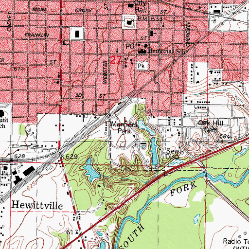 Topographic Map of Manners Park, IL