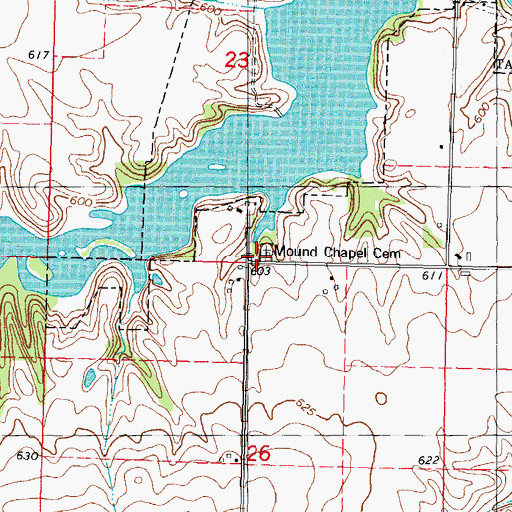 Topographic Map of Mound Chapel (historical), IL