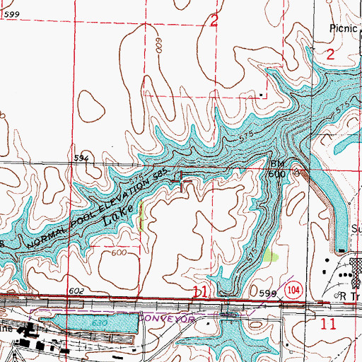 Topographic Map of Pleasant Hill School (historical), IL