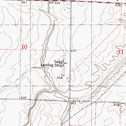 Topographic Map of Seitz Landing Strip (historical), IL