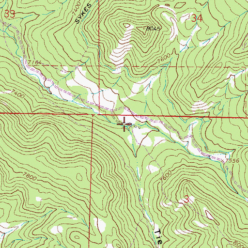 Topographic Map of Tie Gulch, CO