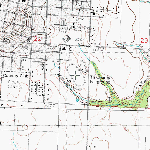 Topographic Map of Tri County Fairground, IL