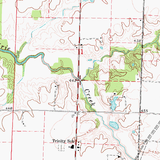 Topographic Map of Prairie Branch, IL