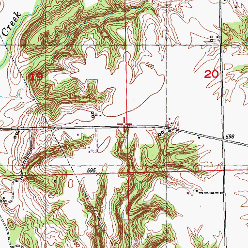 Topographic Map of Ewan School (historical), IL