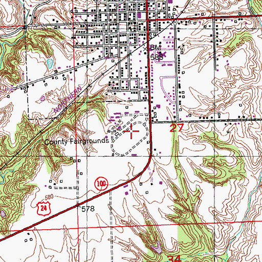 Topographic Map of Fulton County Fairgrounds, IL