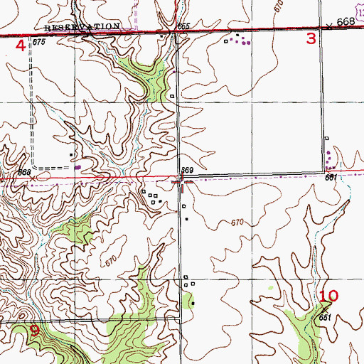 Topographic Map of Hickory Grove School (historical), IL