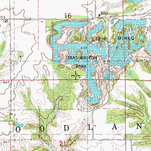 Topographic Map of Izaac Walton Park, IL