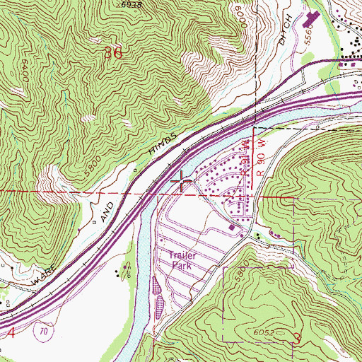 Topographic Map of Alkali Creek, CO