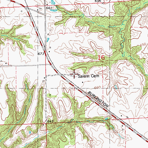Topographic Map of Salem Cemetery, IL