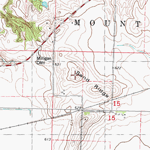 Topographic Map of Sand Ridge, IL