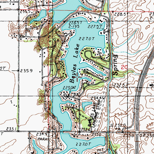 Topographic Map of Bayles Lake, IL