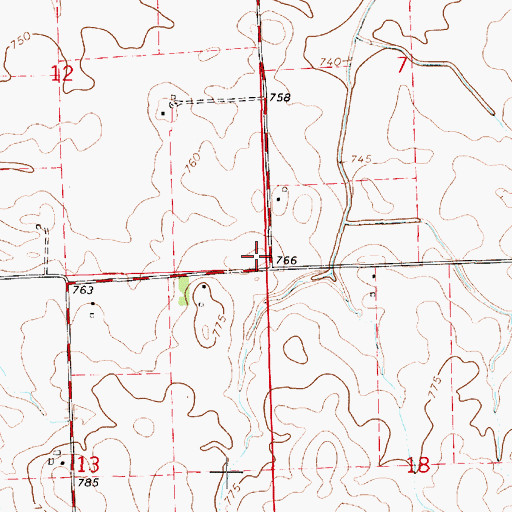 Topographic Map of Christian Church (historical), IL