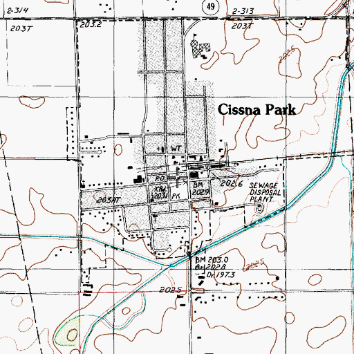 Topographic Map of Cissna Park Post Office, IL