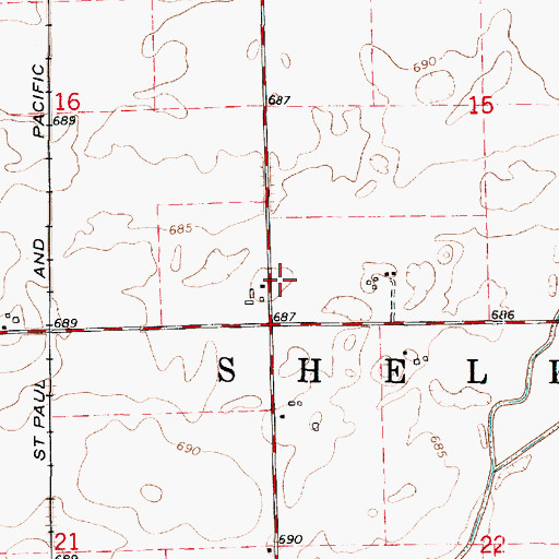 Topographic Map of Centerville School (historical), IL