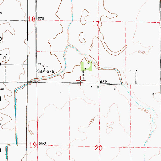 Topographic Map of Evans School (historical), IL