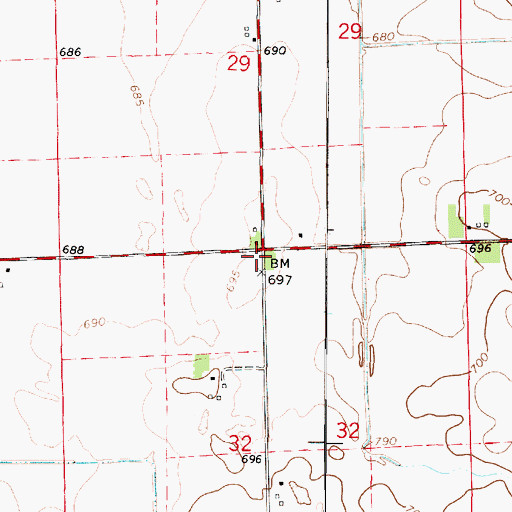 Topographic Map of Fairview School (historical), IL