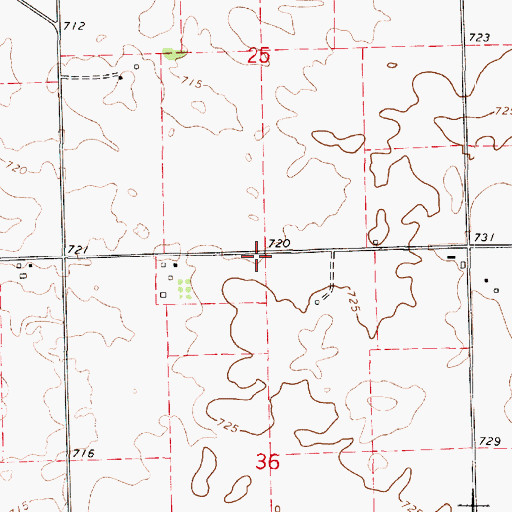 Topographic Map of Glass School (historical), IL