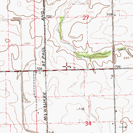 Topographic Map of Marlowe School (historical), IL