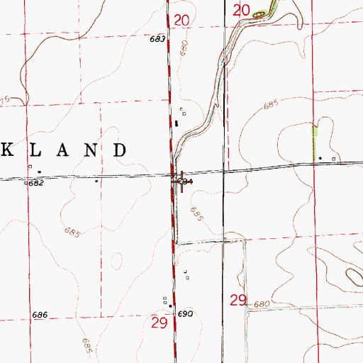 Topographic Map of New Gothic School (historical), IL