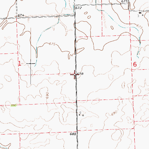 Topographic Map of Newbold School (historical), IL
