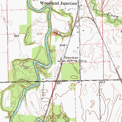 Topographic Map of Newman Landing Strip (historical), IL