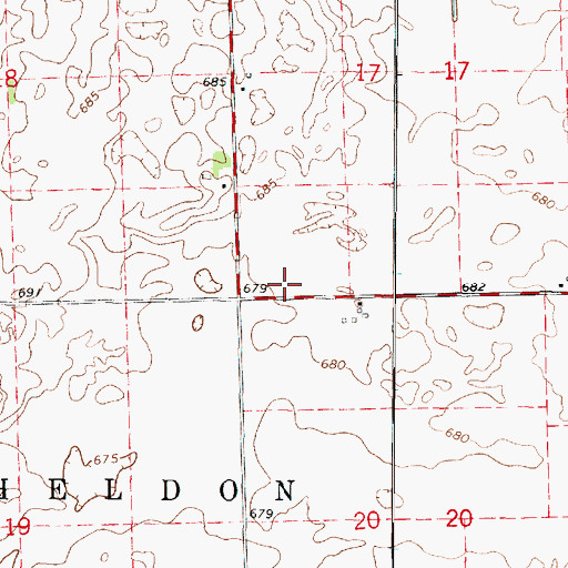 Topographic Map of Pleasant Valley School (historical), IL