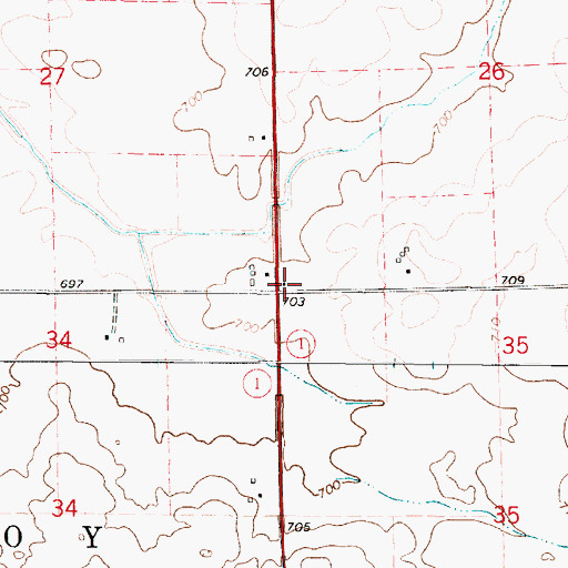 Topographic Map of Pleasant Valley School (historical), IL