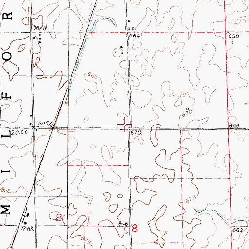 Topographic Map of Thomas School (historical), IL