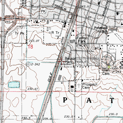 Topographic Map of Belson Park, IL