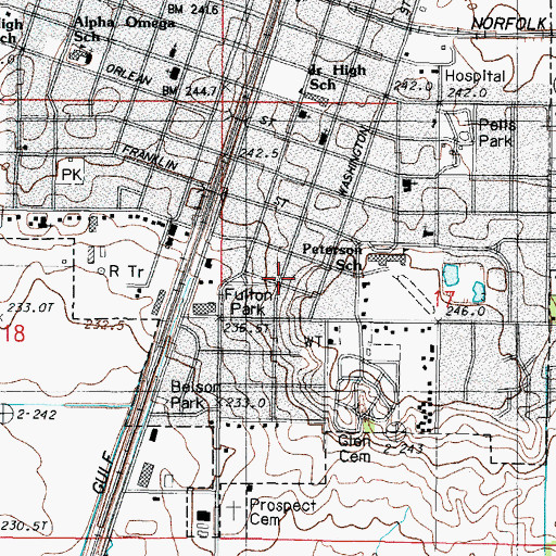 Topographic Map of Fulton Park, IL