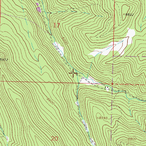 Topographic Map of West Fork Baldy Creek, CO