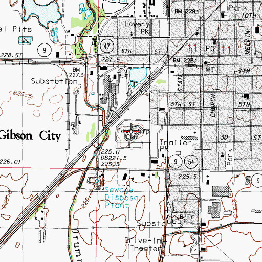 Topographic Map of Drummer Township Cemetery, IL