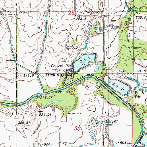 Topographic Map of Trickle Grove Cemetery, IL