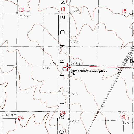 Topographic Map of Immaculate Conception Church, IL