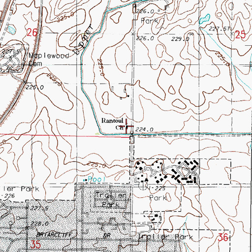 Topographic Map of Rantoul Christian Church, IL