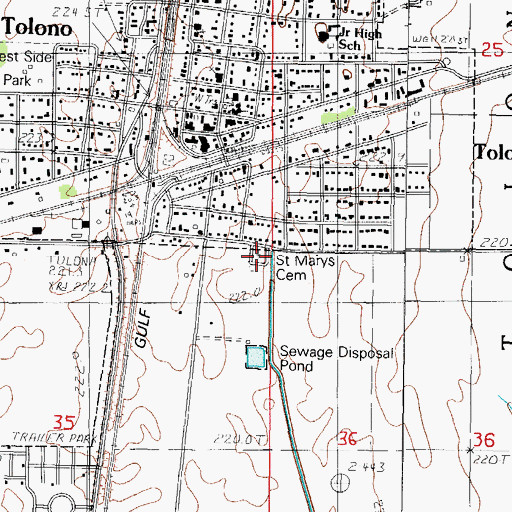 Topographic Map of Saint Patrick Cemetery, IL