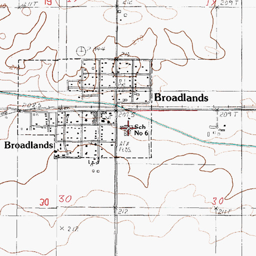 Topographic Map of Heritage High School, IL