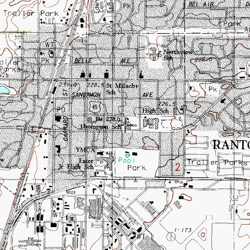 Topographic Map of Thompson School, IL