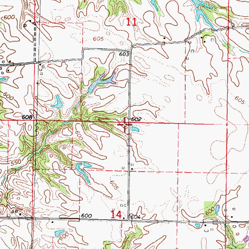 Topographic Map of Hall School (historical), IL