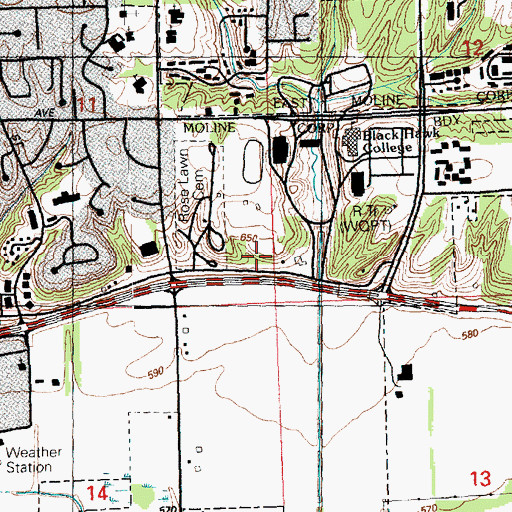 Topographic Map of Coaltown School (historical), IL