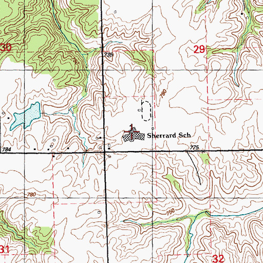 Topographic Map of Sherrard School, IL