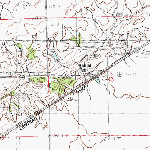 Topographic Map of Bethel Cemetery, IL