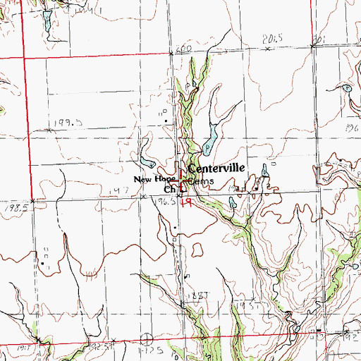 Topographic Map of Centerville, IL
