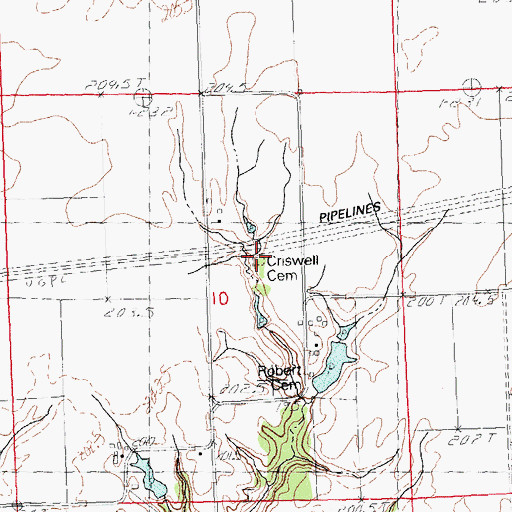 Topographic Map of Criswell George Cemetery, IL