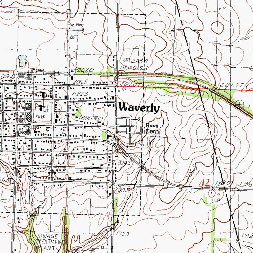 Topographic Map of East Cemetery, IL