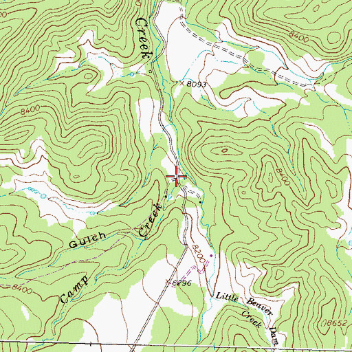 Topographic Map of Camp Creek, CO