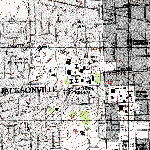 Topographic Map of Illinois School for the Deaf, IL